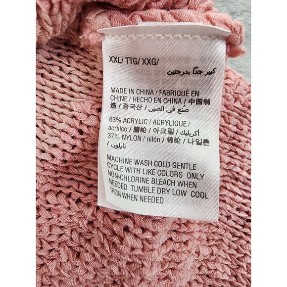 NEW Style&Co Scoop Neck Sweater Size XXL 2X Pink Tonal Color Block Open Stitch - Picture 7 of 11